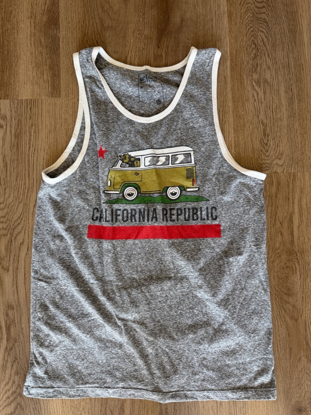 urban pipeline Gray Tank Top with White Trim
